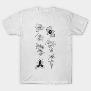 Oregon Forest Spring - Black Outline T-Shirt